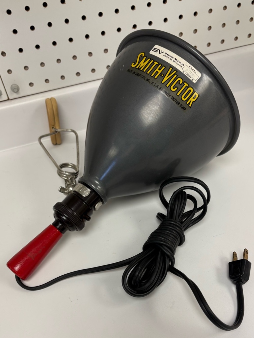 Vintage Victor-Smith Photography Studio Light Metal Reflector and Clamp Mount
